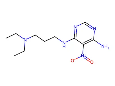 N4-(3-(diethylamino)propyl)-5-nitropyrimidine-4,6-diamine structure