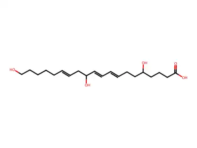 5,12,20-Trihydroxyicosa-8,10,14-trienoic acid structure