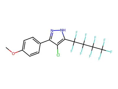 4-chloro-3-(4-methoxyphenyl)-5-(1,1,2,2,3,3,4,4,4-nonafluorobutyl)-1H-pyrazole structure
