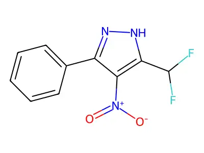3-Difluoromethyl-4-nitro-5-phenylpyrazole structure