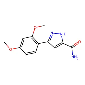 5-[2,4-Dimethoxyphenyl]pyrazole-3-carboxamide structure