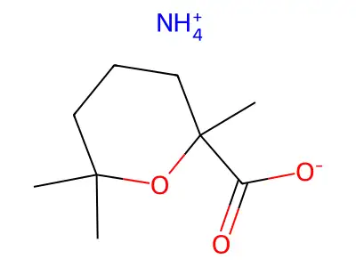 Ammonium 2,6,6-trimethyltetrahydro-2H-pyran-2-carboxylate structure