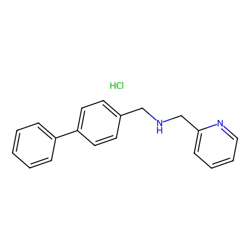 1-([1,1'-biphenyl]-4-yl)-N-(pyridin-2-ylmethyl)methanamine hydrochloride structure
