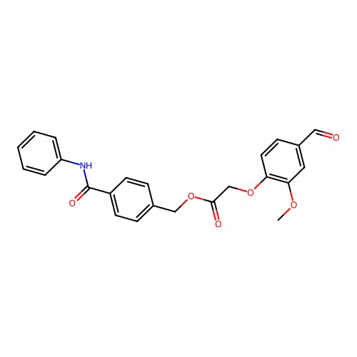 [4-(Phenylcarbamoyl)phenyl]methyl 2-(4-formyl-2-methoxyphenoxy)acetate structure