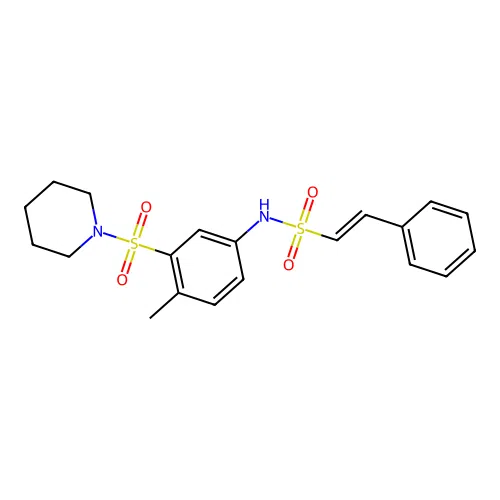 N-[4-methyl-3-(piperidine-1-sulfonyl)phenyl]-2-phenylethene-1-sulfonamide structure