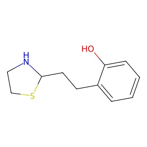 2-[2'-(o-Hydroxyphenyl)ethyl]thiazolidine structure