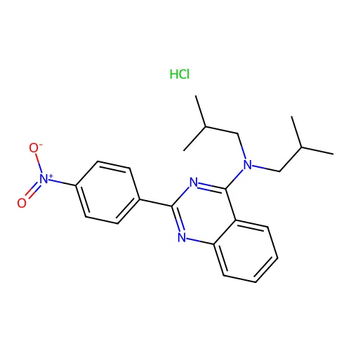 Bis(2-methylpropyl)[2-(4-nitrophenyl)quinazolin-4-yl]amine, chloride structure