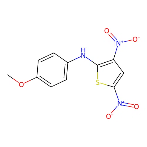 N-(4-methoxyphenyl)-3,5-dinitrothiophen-2-amine structure