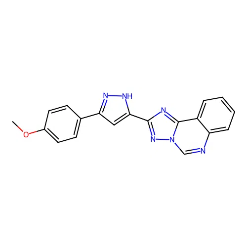 2-[5-(4-methoxyphenyl)-1H-pyrazol-3-yl][1,2,4]triazolo[1,5-c]quinazoline structure