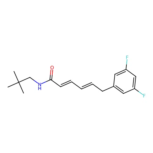 (2E,4E)-6-(3,5-difluorophenyl)-N-(2,2-dimethylpropyl)hexa-2,4-dienamide structure