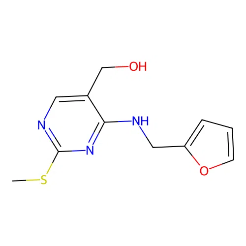[4-(Furan-2-ylmethylamino)-2-methylsulfanylpyrimidin-5-yl]methanol structure