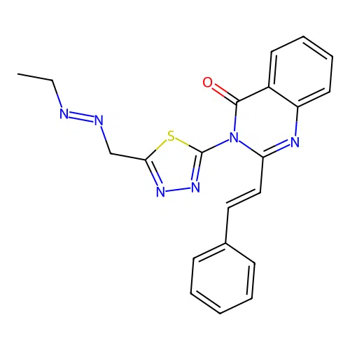 3-(5-((Ethylazo)methyl)-1,3,4-thiadiazol-2-yl)-2-(2-phenylethenyl)-4(3H)-quinazolinone structure