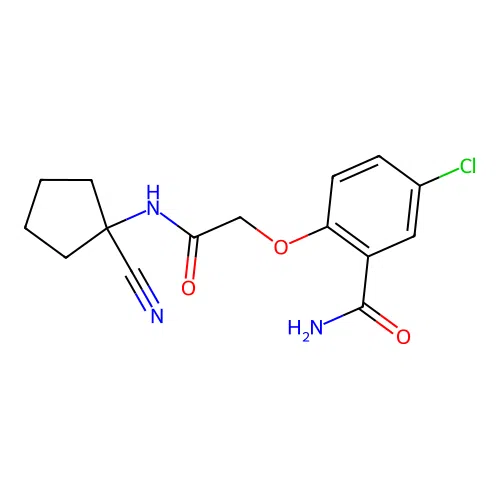 5-Chloro-2-{[(1-cyanocyclopentyl)carbamoyl]methoxy}benzamide structure