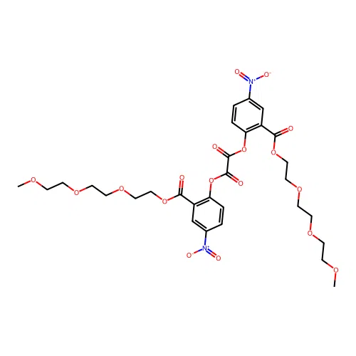 Bis(4-nitro-2-(3,6,9-trioxadecyloxycarbonyl)phenyl)oxalate structure