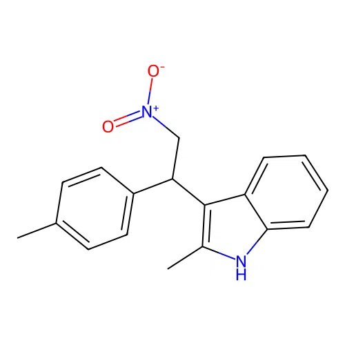 2-methyl-3-[1-(4-methylphenyl)-2-nitroethyl]-1H-indole structure