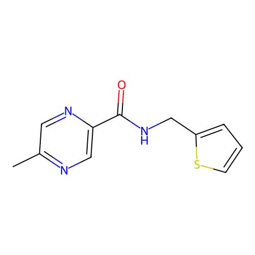 5-methyl-N-(thiophen-2-ylmethyl)pyrazine-2-carboxamide structure