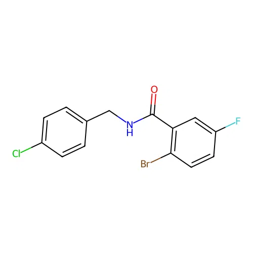 2-bromo-N-[(4-chlorophenyl)methyl]-5-fluorobenzamide structure