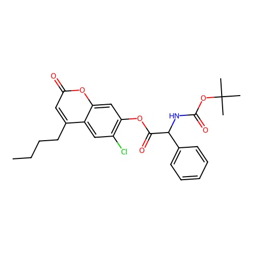 4-butyl-6-chloro-2-oxo-2H-chromen-7-yl [(tert-butoxycarbonyl)amino](phenyl)acetate structure