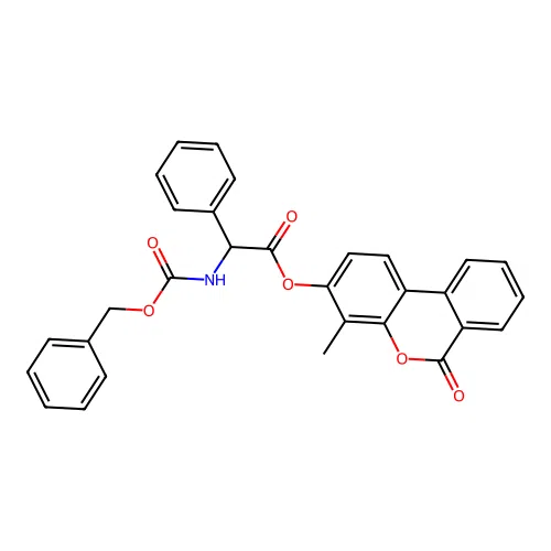 (4-methyl-6-oxobenzo[c]chromen-3-yl) 2-phenyl-2-(phenylmethoxycarbonylamino)acetate structure