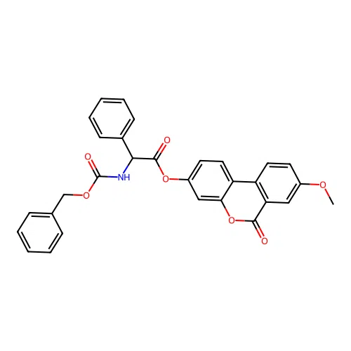 8-methoxy-6-oxo-6H-benzo[c]chromen-3-yl 2-(((benzyloxy)carbonyl)amino)-2-phenylacetate structure