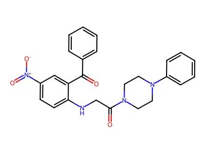 Piperazine, 1-(((2-benzoyl-4-nitrophenyl)amino)acetyl)-4-phenyl- structure