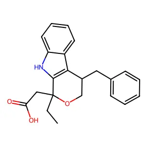 4-benzyl-1-ethyl-1,3,4,9-tetrahydropyrano[3,4-b]indole-1-acetic Acid structure