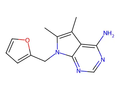 7-(2-Furanylmethyl)-5,6-dimethyl-7H-pyrrolo[2,3-d]pyrimidin-4-amine structure