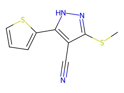 5-(Methylthio)-3-(thiophen-2-yl)-1H-pyrazole-4-carbonitrile structure