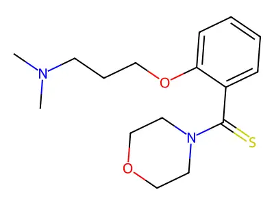 Morpholine, 4-(o-(3-(dimethylamino)propoxy)thiobenzoyl)- structure