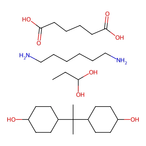 (C15-H28-O2.C6-H16-N2.C6-H10-O4.C3-H8-O2)x- structure
