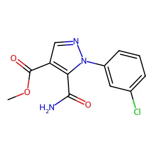 Methyl 5-carbamoyl-1-(3-chlorophenyl)pyrazole-4-carboxylate structure