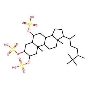 Ergostane-2,3,6-triol, 25-methyl-, 2,3,6-tris(hydrogen sulfate) structure