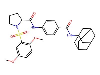 N-[4-(1-adamantylcarbamoyl)phenyl]-1-(2,5-dimethoxyphenyl)sulfonylpyrrolidine-2-carboxamide structure