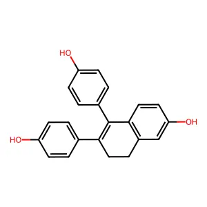 1,2-Bis(4-hydroxyphenyl)-3,4-dihydro-6-hydroxynaphthalene structure