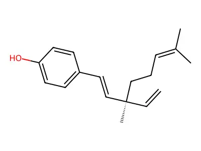 (S)-4-(3,7-dimethyl-3-vinylocta-1,6-dien-1-yl)phenol structure