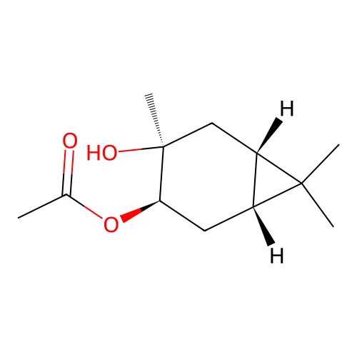 [(1R,3R,4S,6S)-4-hydroxy-4,7,7-trimethyl-3-bicyclo[4.1.0]heptanyl] acetate structure