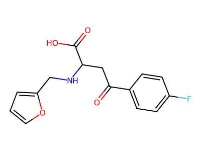 4-(4-Fluorophenyl)-2-((2-furylmethyl)amino)-4-oxobutanoic acid structure