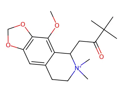 5-(3,3-Dimethyl-2-oxobutyl)-5,6,7,8-tetrahydro-4-methoxy-6,6-dimethyl-1,3-dioxolo[4,5-g]isoquinolinium structure