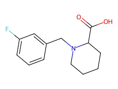 1-[(3-Fluorophenyl)methyl]piperidine-2-carboxylic acid structure