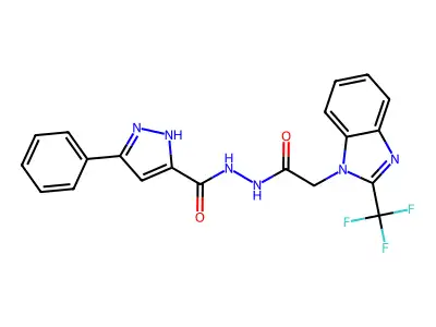 2-(Trifluoromethyl)-1H-benzimidazole-1-acetic acid 2-[(5-phenyl-1H-pyrazol-3-yl)carbonyl]hydrazide structure