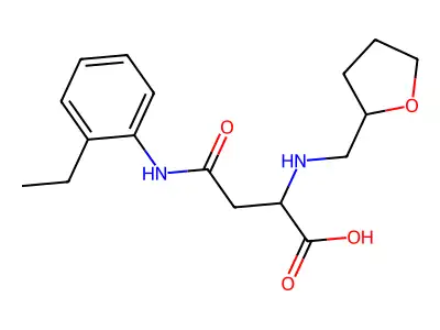 4-(2-Ethylanilino)-4-oxo-2-(oxolan-2-ylmethylamino)butanoic acid structure