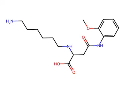 2-(6-Aminohexylamino)-4-(2-methoxyanilino)-4-oxobutanoic acid structure