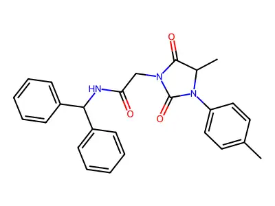 N-Benzhydryl-2-(4-methyl-2,5-dioxo-3-(p-tolyl)imidazolidin-1-yl)acetamide structure