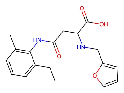 4-(2-Ethyl-6-methylanilino)-2-(furan-2-ylmethylamino)-4-oxobutanoic acid structure