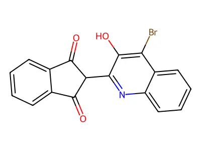 1H-Indene-1,3(2H)-dione, 2-(4-bromo-3-hydroxy-2-quinolinyl)- structure