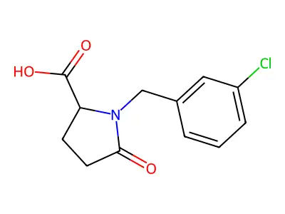 1-(3-Chlorobenzyl)-5-oxopyrrolidine-2-carboxylic acid structure