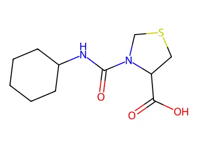 3-(Cyclohexylcarbamoyl)thiazolidine-4-carboxylic acid structure