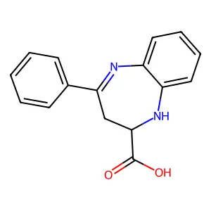 4-Phenyl-2,3-dihydro-1H-1,5-benzodiazepine-2-carboxylic acid structure