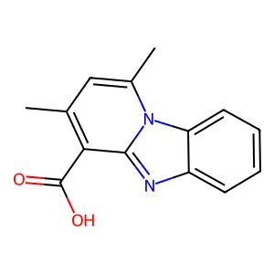 1,3-Dimethylpyrido[1,2-a]benzimidazole-4-carboxylic acid structure