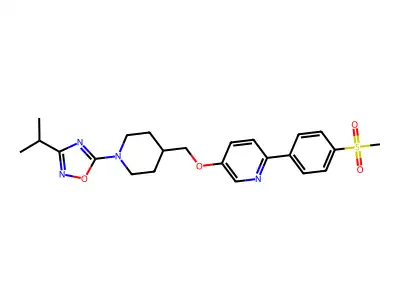 5-((1-(3-isopropyl-1,2,4-oxadiazol-5-yl)piperidin-4-yl)methoxy)-2-(4-(methylsulfonyl)phenyl)pyridine structure